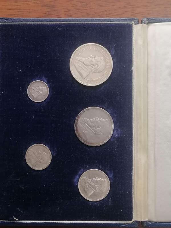 COMPLETE 1895 ZAR COIN SET IN SAM BOX (NO GOLD)
