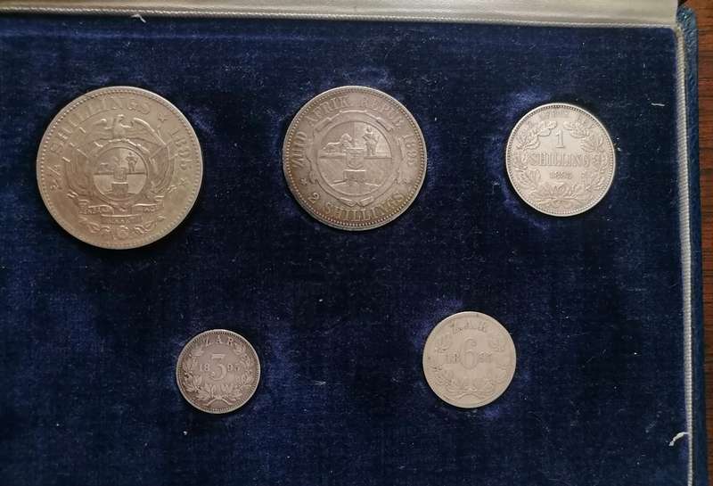 COMPLETE 1895 ZAR COIN SET IN SAM BOX (NO GOLD)