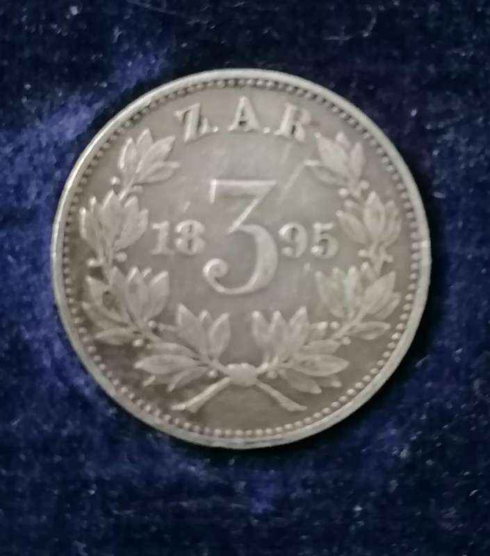 COMPLETE 1895 ZAR COIN SET IN SAM BOX (NO GOLD)