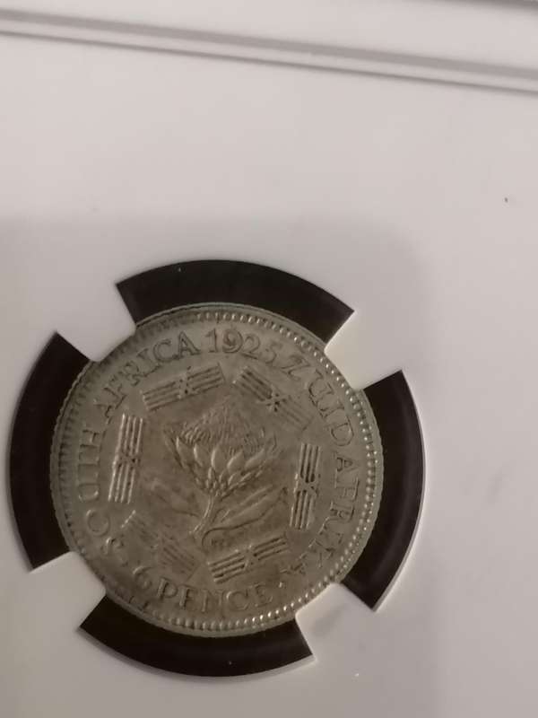 1925 Sixpense AU 58 ( KEY DATE )