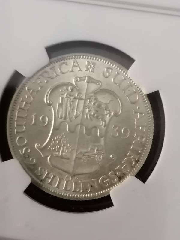 1939 SA UNION 2 SHILLING AU58
