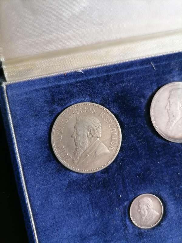 COMPLETE 1895 ZAR COIN SET IN SAM BOX (NO GOLD)