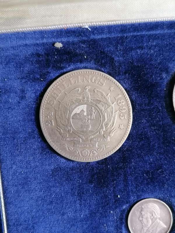 COMPLETE 1895 ZAR COIN SET IN SAM BOX (NO GOLD)