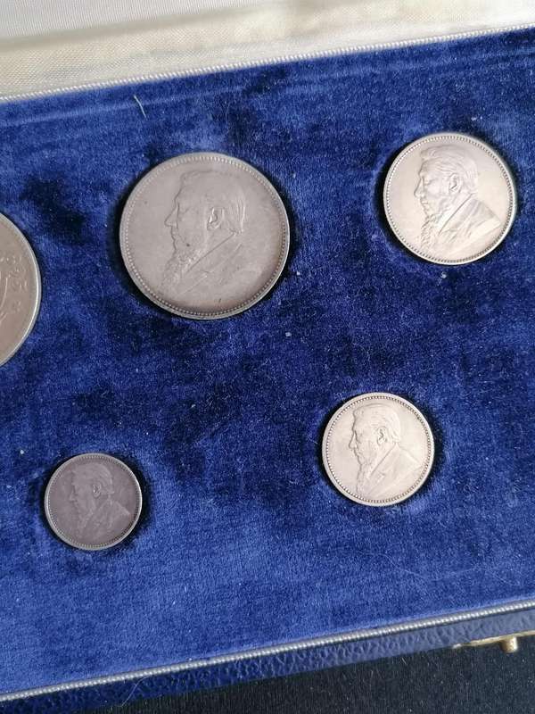 COMPLETE 1895 ZAR COIN SET IN SAM BOX (NO GOLD)