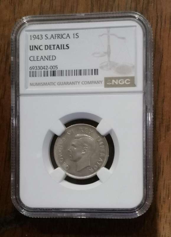 1943 UNION 1 SHILLING ( UNC DETAILS)