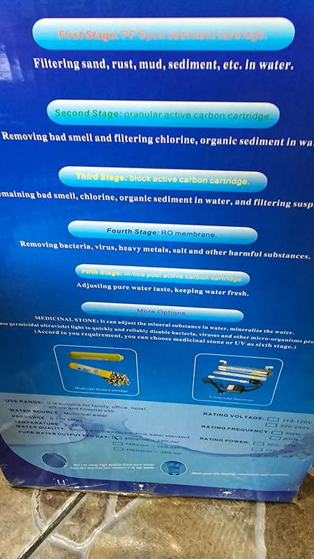 DOMESTIC REVERSE OSMOSIS UNIT(WATER PURIFIER)5 STAGE