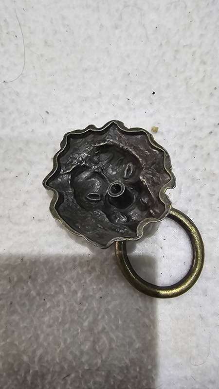 SET OF 6 LION HEAD METAL KNOBS