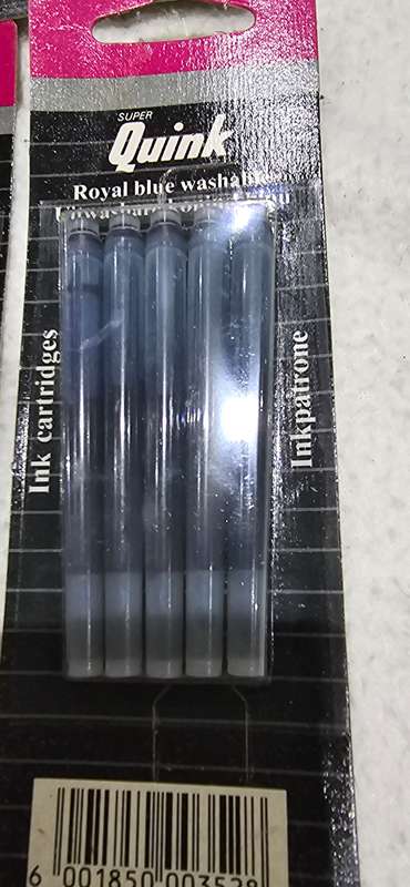 4 PACKS QUINK PARKER ROYAL BLUE WASHABLE INK CARTRIDGES