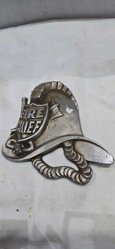 HEAVY METAL /CAST IRON FIRE CHIEF SIGN