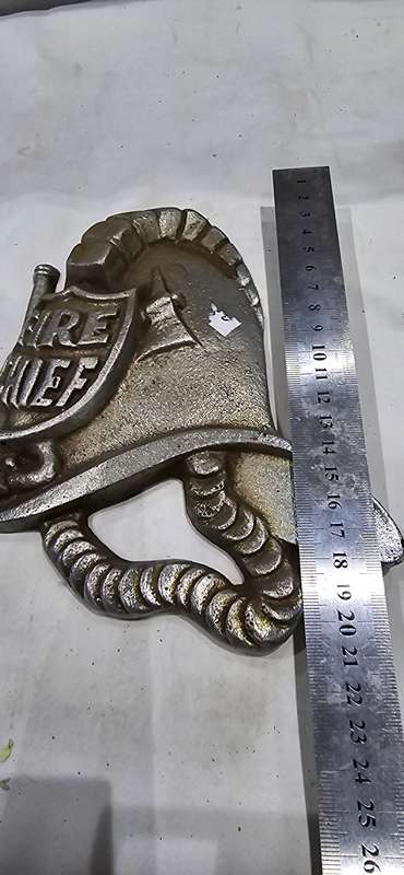 HEAVY METAL /CAST IRON FIRE CHIEF SIGN