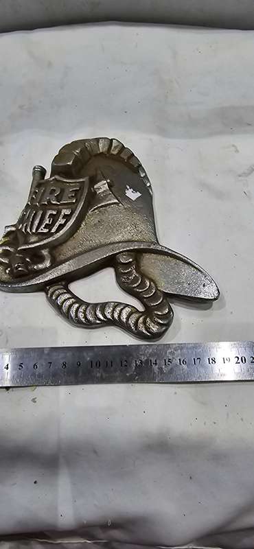 HEAVY METAL /CAST IRON FIRE CHIEF SIGN