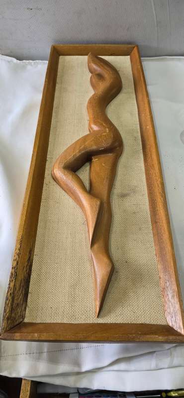 FRAMED WOODEN SCULPTURE (60 x 20cm)
