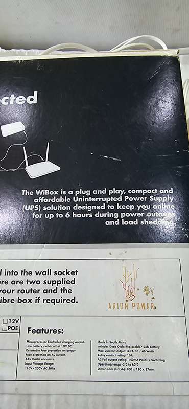 ARION POWER UPS SYSTEM WI BOX(ITEM USED ONCE AND OWNER RELOCATED)