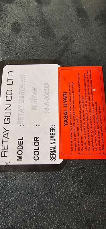 RETAY BARON HK MODEL GUN(.177CAL 4,5MM)