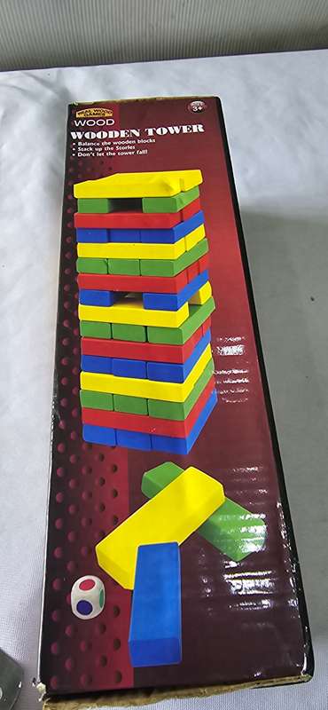 48 PIECE WOODEN TOWER STACKING BLOCKS GAME