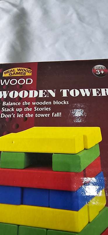 48 PIECE WOODEN TOWER STACKING BLOCKS GAME