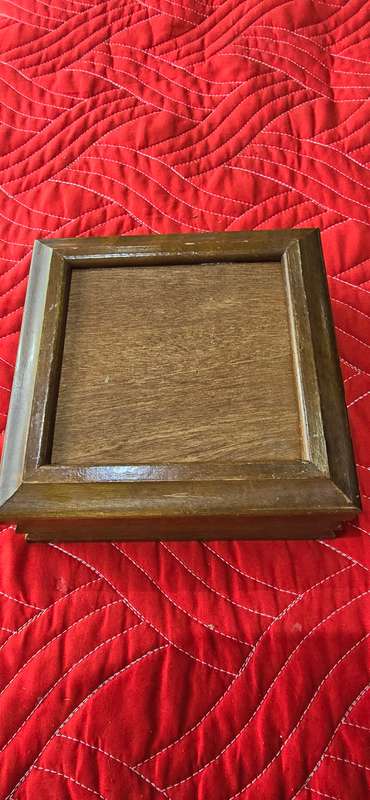 SOLID WOOD VINTAGE JEWELRY BOX WITH MIRROR