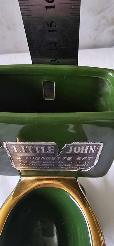 VINTAGE VAN HUNKS TOILET SHAPE CIGARETTE HOLDER AND ASHTRAY