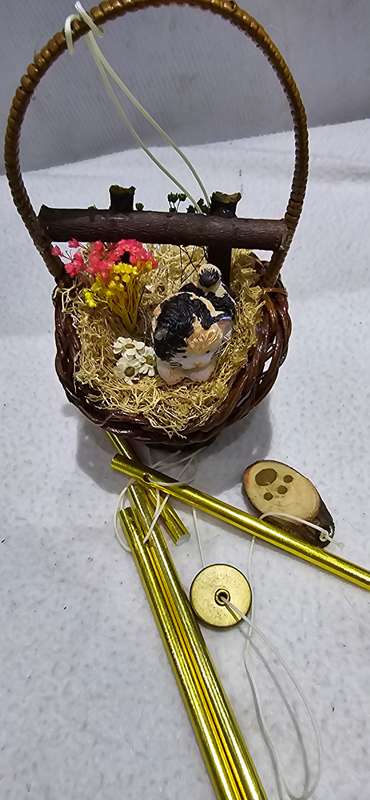 CANE BASKET WIND CHIME