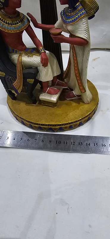THE PHAROAH AND HIS QUEEN FRANKLIN ANCIENT EGYPTIAN SCULPTURE(22CM HEIGHT)