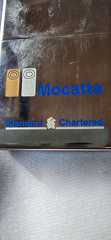 ZIPPO LIGHTER WITH MOCATTA STANDARD CHARTERED LOGI 1973