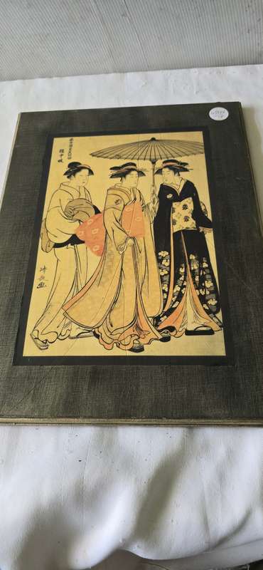 TORII KIYONANGA DANCERS OF TACHIBANA STREET (JAPAN,FRAMED(35  X 23CM)EARLY 1800's