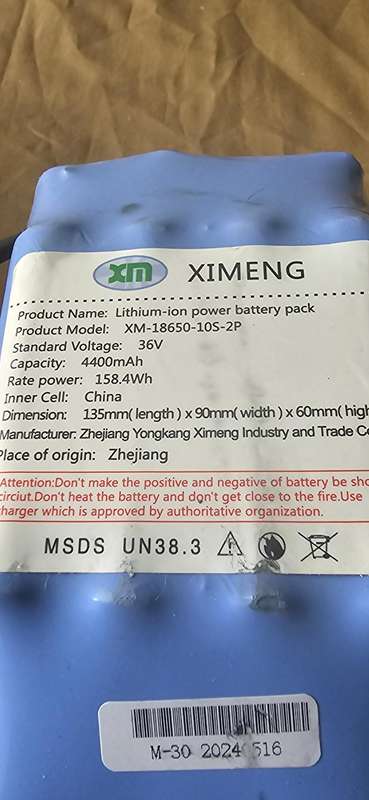 36V LITHIUM POWER BATTERY PACK