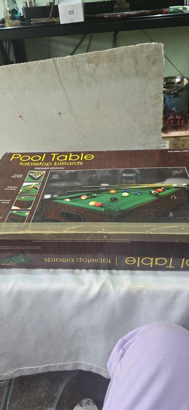 WESTMINSTER POOL TABLE TABLETOP BILLIARDS(PREMIER EDITION)UNUSED CONDITION-52 X 30 X 12CM