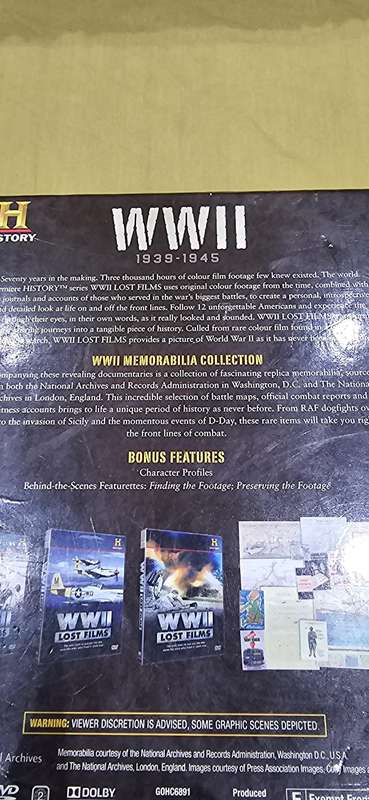 WW11 MEMORABILIA 3 DVD COLLECTION (UNUSED CONDITION)LOST FILMS(INCLUDES TYPED DOCUMENTS)SIGNED