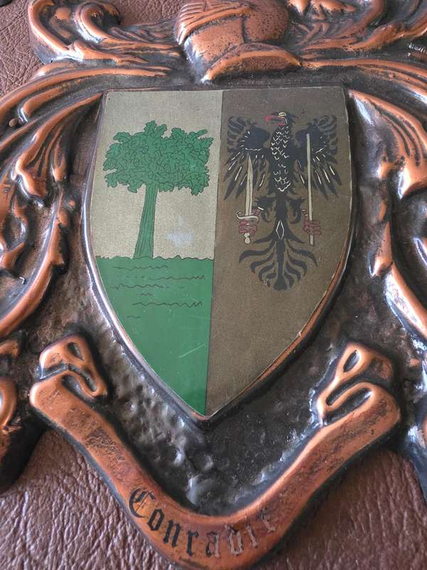 COPPER PLAQUE ON WOOD(CONRADIE)40 x 30cm