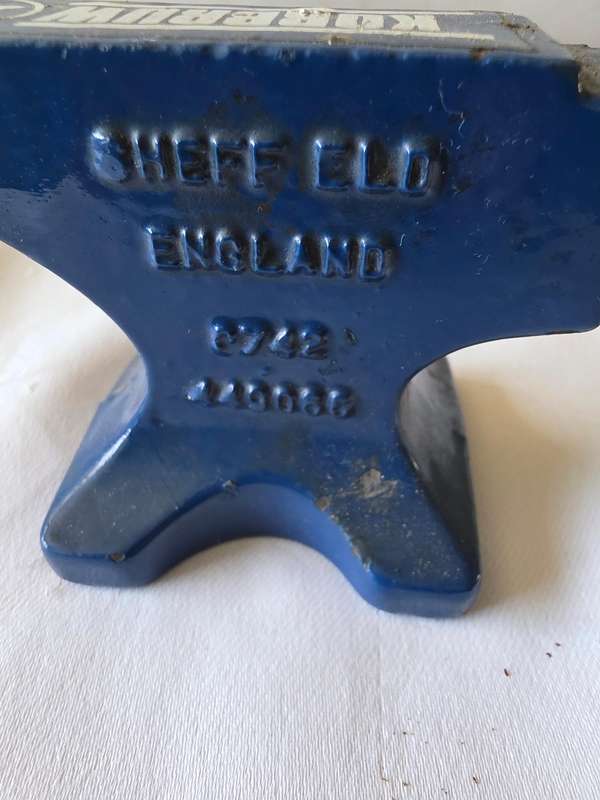 Vintage Korbruw Jewelers Blue Anvil (Made in England) - 12 x 6cm