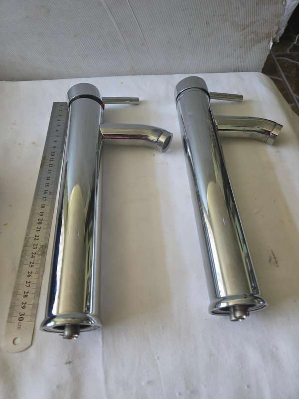 SET OF TWO STAINLESS STEEL MIXER FAUCET