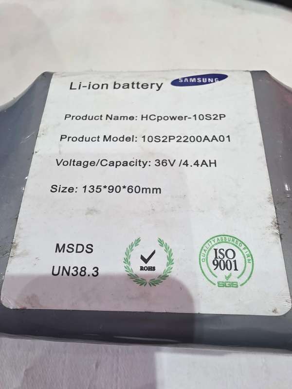 36V LITHIUM SAMSUNG POWER BATTERY PACK