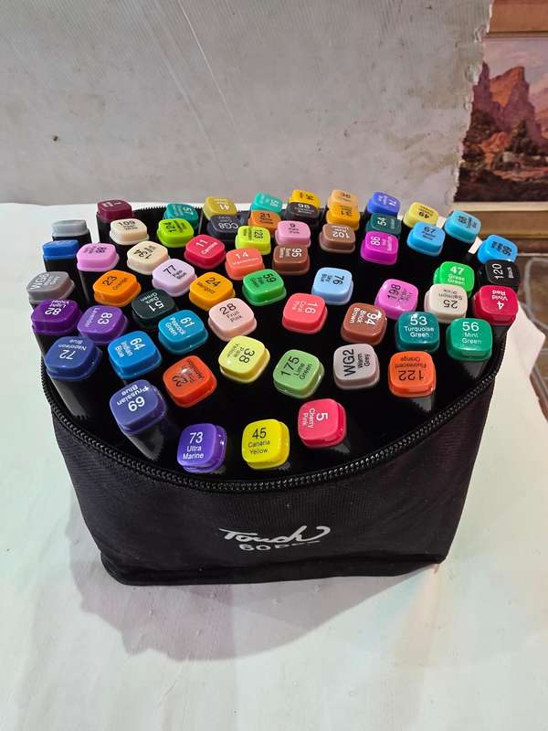 60 PIECE TWIN SIDED(THICK OF THIN) MARKER PENS