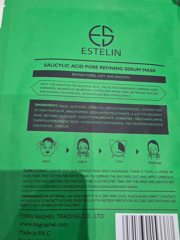 10 x 25ML ESTELYN SALICYCLIC SERUM MASK