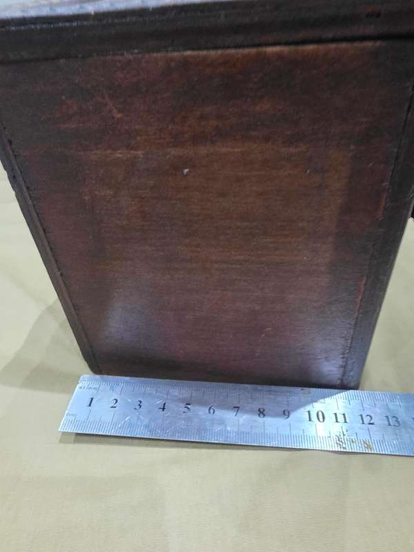 SOLID WOOD TWO DRAWER JEWELRY BOX WITH INNER MIRROR