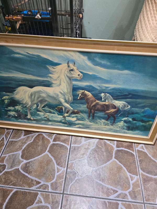 RETRO ICONIC HORSE FRAMED PRINT SIGNED-LUMEN M WINTER