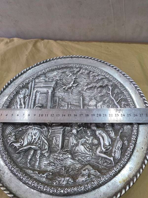 RARE FRENCH HEAVY METAL WALL PLATE