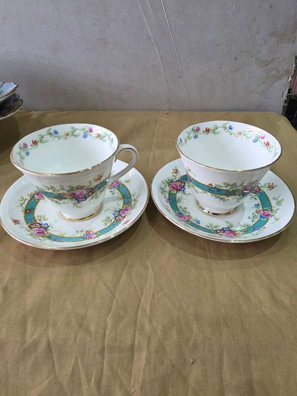 2 SETS ROYAL DOULTAN CUPS AND SAUCERS