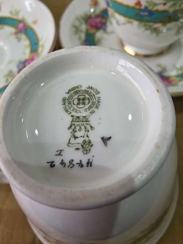 2 SETS ROYAL DOULTAN CUPS AND SAUCERS