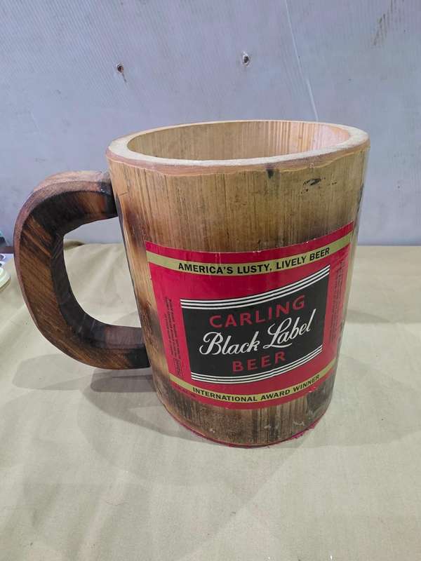 COLLECTORS BAMBOO BLACK LABEL LARGE BEER MUG