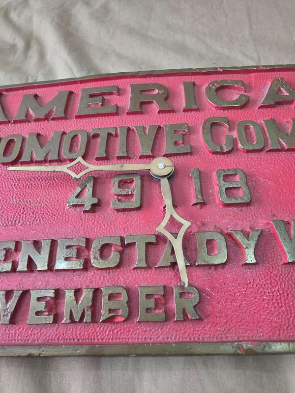 American Locomotive Original Sign Clock - 35 x 20cm - November 1910