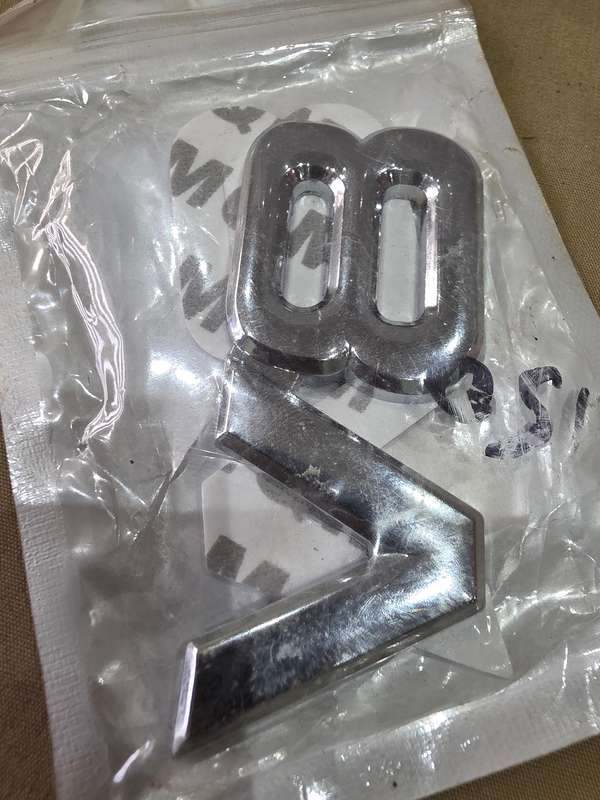 V8 MOTOR VEHICLE STAINLESS STEEL SIGN