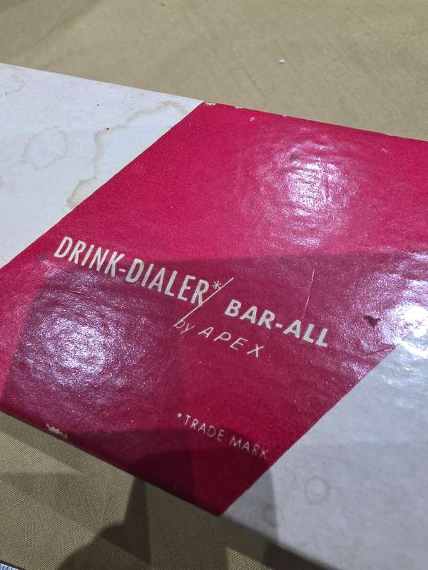 VINTAGE DRINK DIALER BAR GONG WITH BUILT IN COCKTAIL RECIPE(UNUSED)