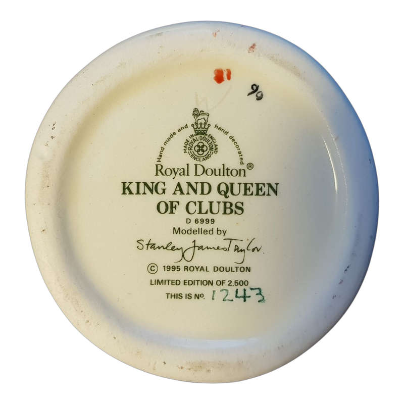 Royal Doulton Two-Sided Toby Jug King and Queen of Clubs D6999 Perfect Condition