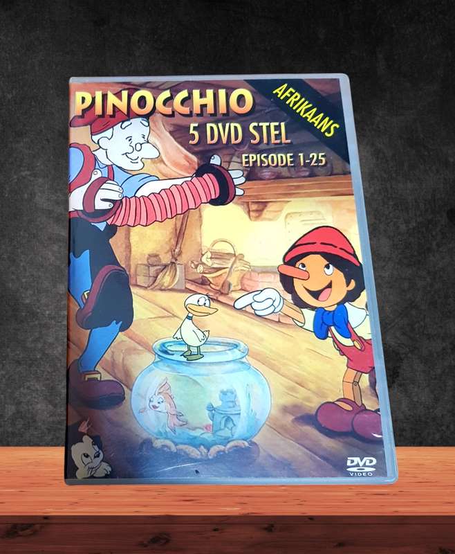 Pinocchio Afrikaans  5 x DVD Box Set  Reeks 125  Volledige Animasiereeks in Afrikaans