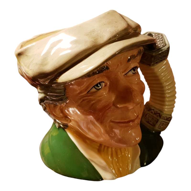 Royal Doulton Large Character Jug The Busker D6775  Vintage Musician Jug  1987