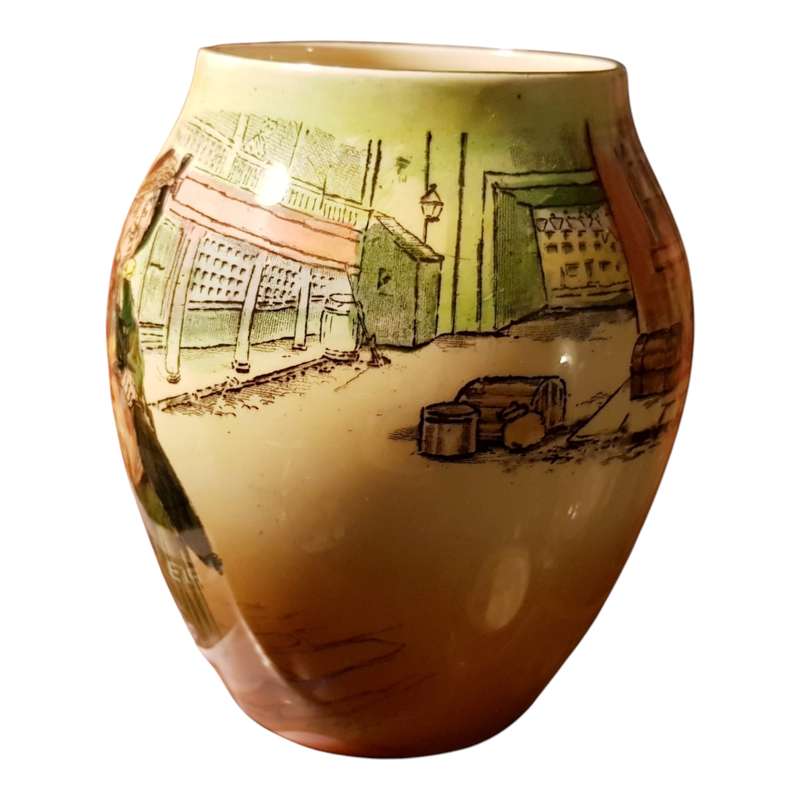 Royal Doulton Sairey Gamp Dickens Ware Bulbous Vase  Vintage British Pottery
