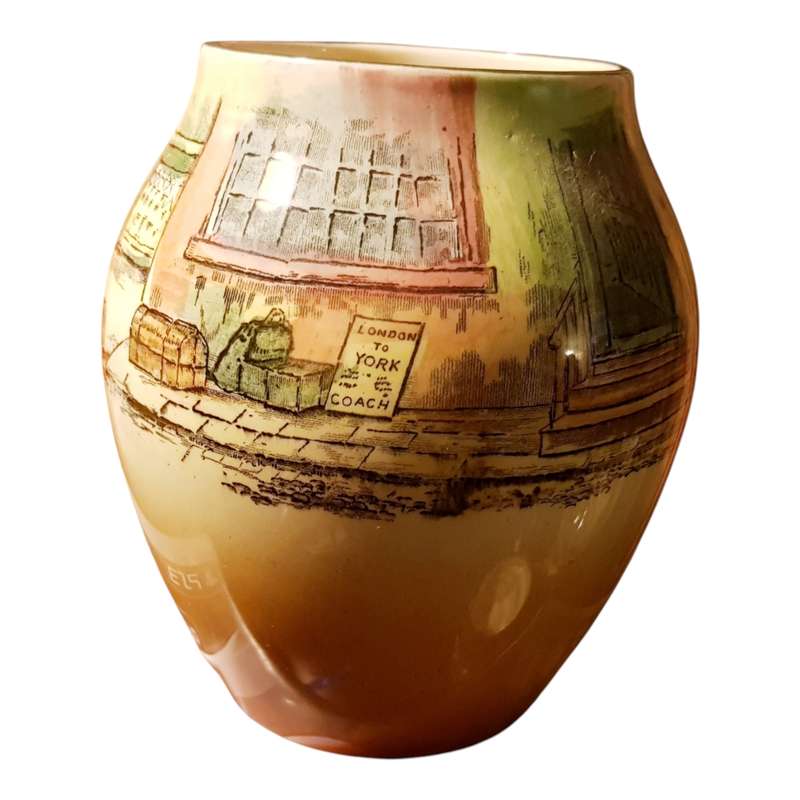 Royal Doulton Sairey Gamp Dickens Ware Bulbous Vase  Vintage British Pottery
