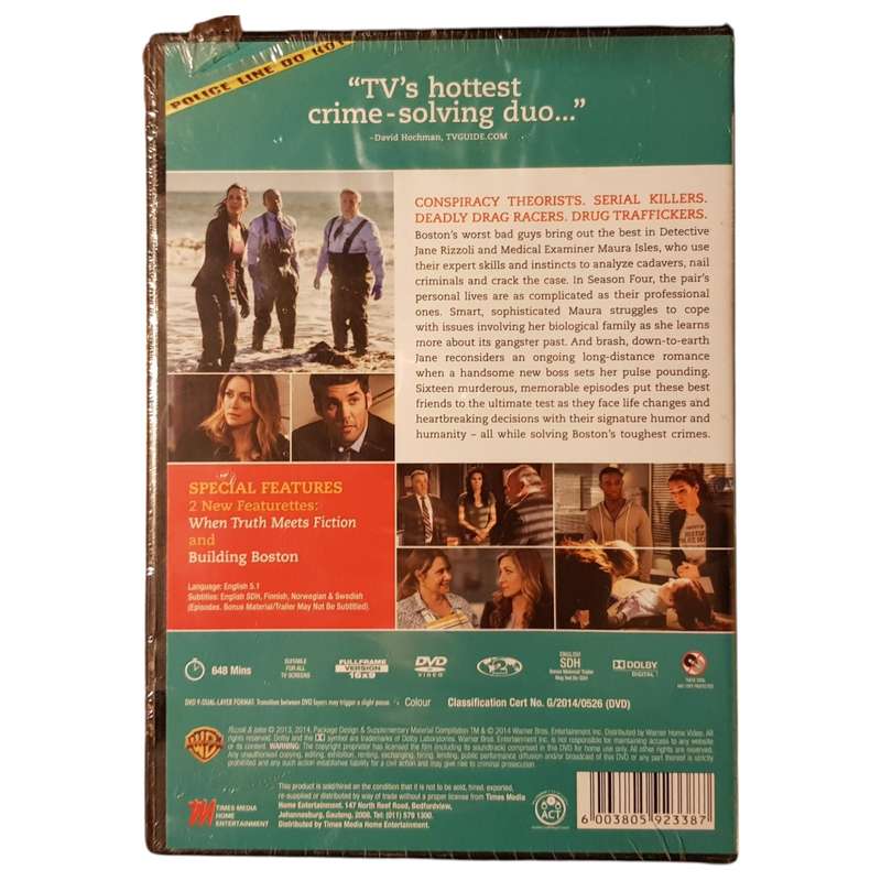 Rizzoli & Isles The Complete Fourth Season DVD Box Set Factory Sealed Brand New Crime Drama